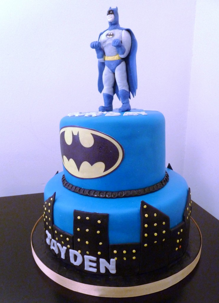 Two Tier Batman Birthday Cake Two Tier Batman Birthday Cake