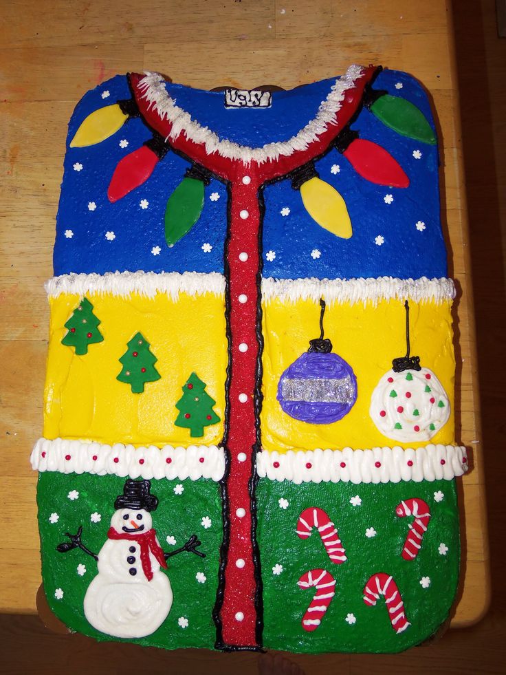 Ugly Christmas Sweater Cake