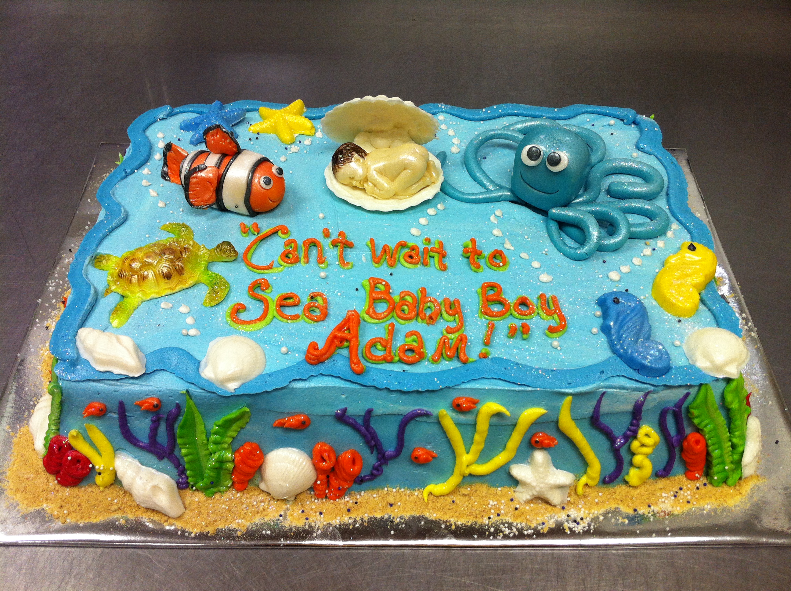 Under the Sea Themed Baby Shower Cake