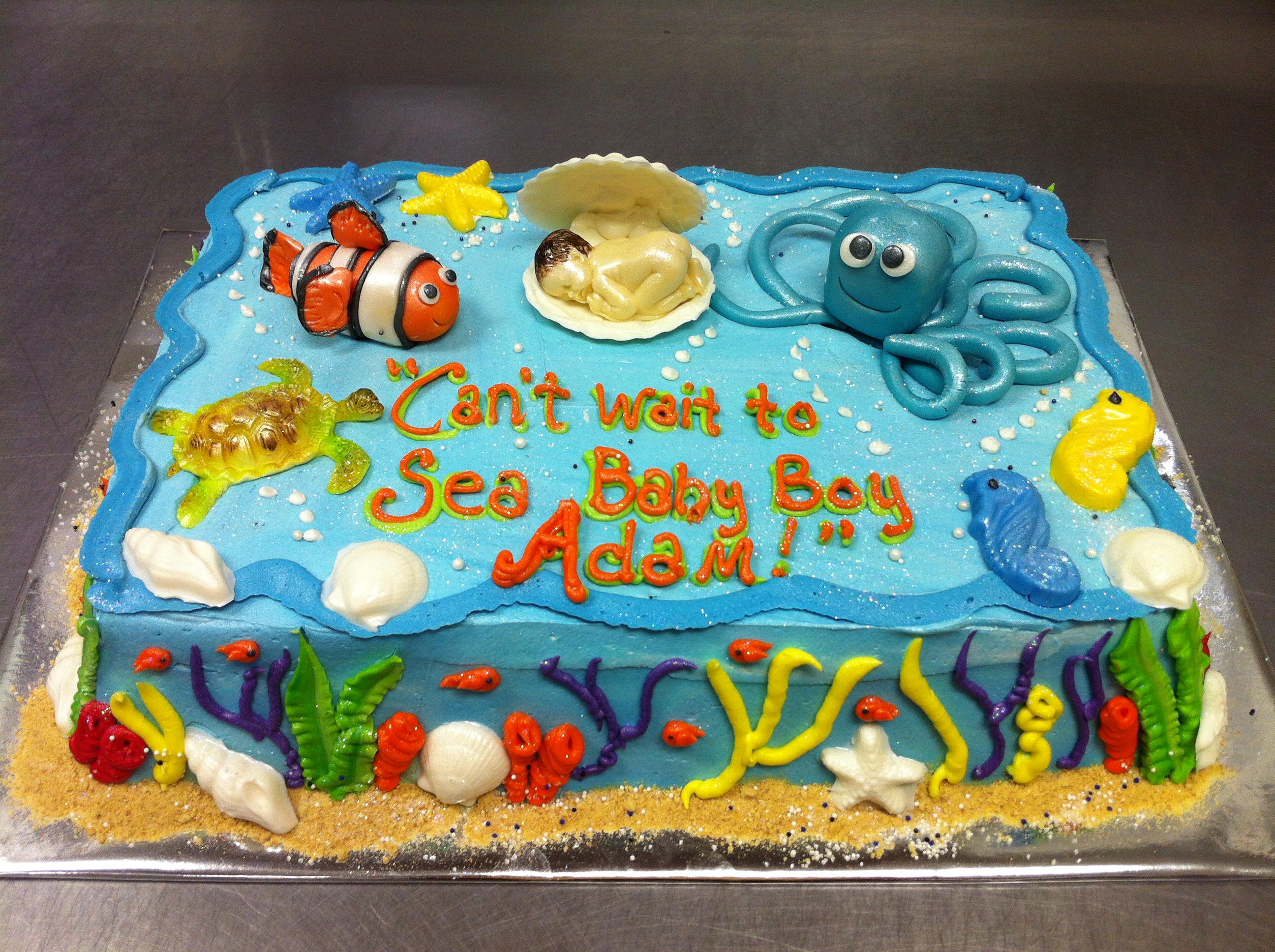 Under the Sea Themed Baby Shower Cake Under the Sea Themed Baby Shower Cake