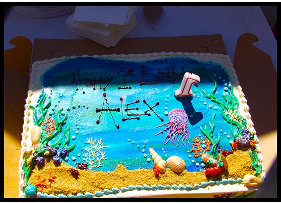 Under the Sea Themed Birthday Sheet Cake