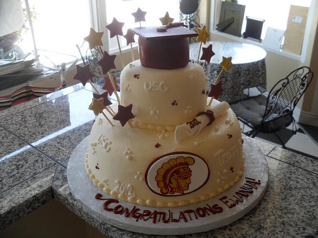 USC Trojan Graduation Cap Cake