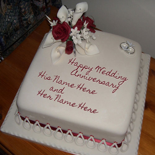 Wedding Anniversary Cake with Name Wedding Anniversary Cake with Name