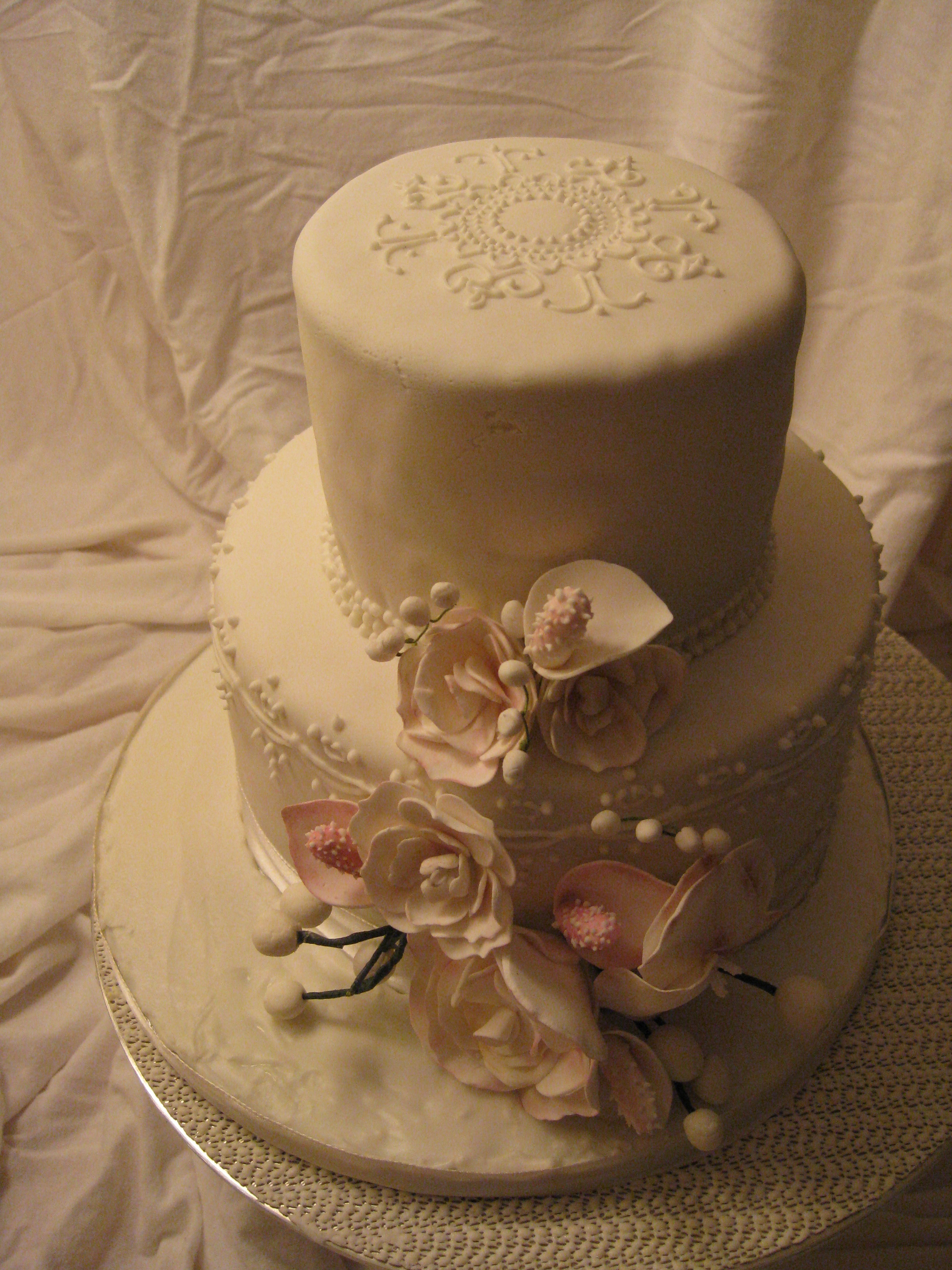 Wedding Cake with Fondant Flowers