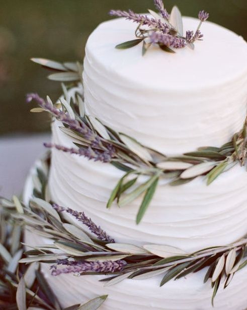 Wedding Cake with Lavender and Sage