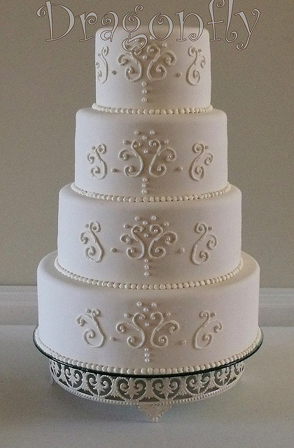 Wedding Cake with Scroll Work