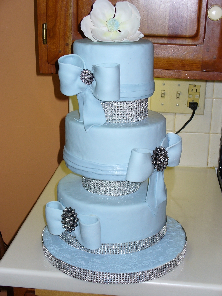 Wedding Cakes with Bling and Flowers