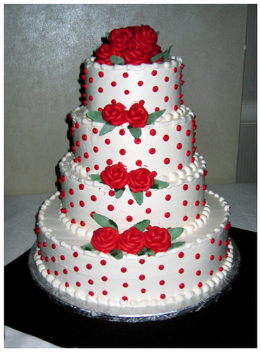 White Polka Dot Wedding Cakes