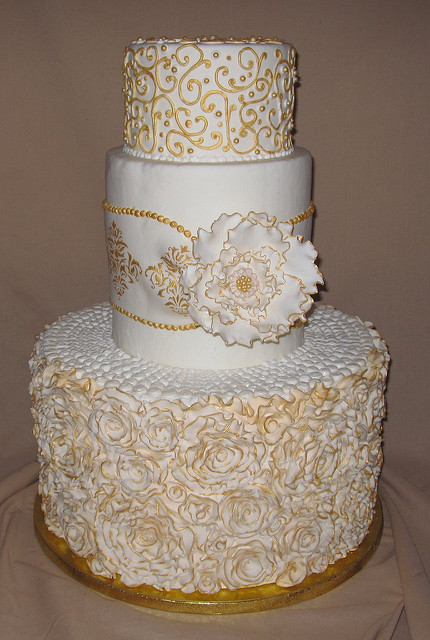 White Victorian Wedding Cake