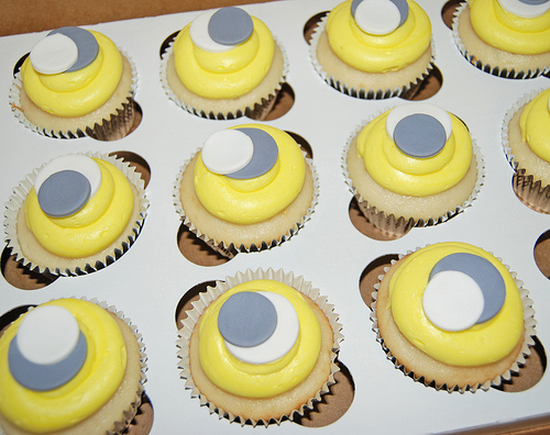 Yellow and Gray Bridal Shower Cupcake Cakes