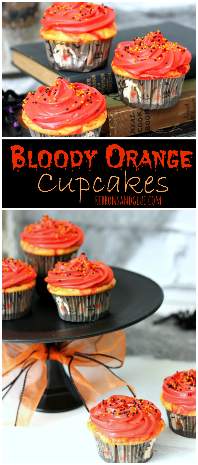 Yellow-Orange Halloween Cupcakes