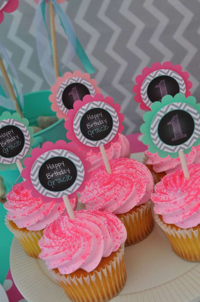 1st Birthday Cupcake Ideas for Girls