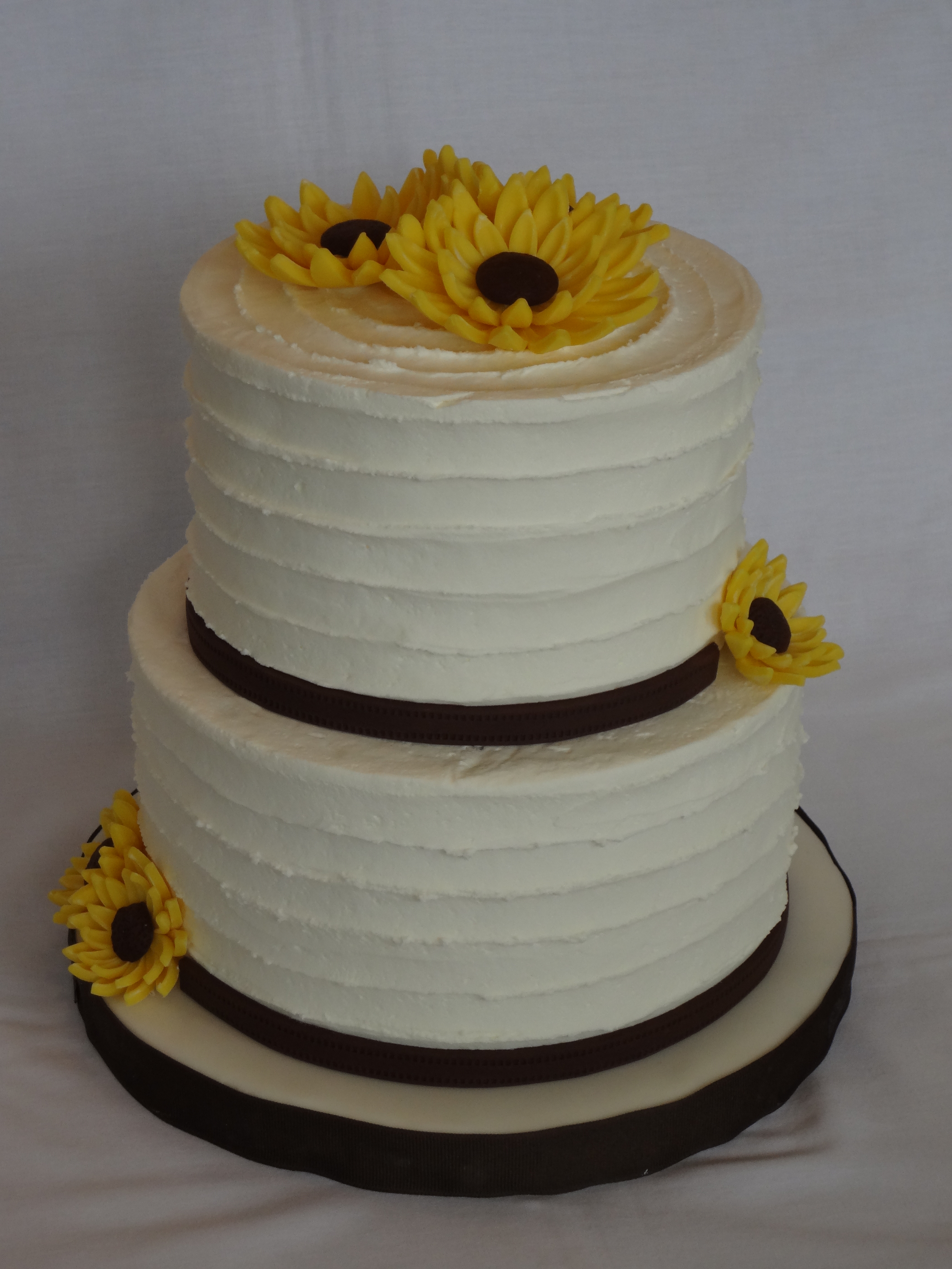 2 Tier Buttercream Cakes with Sunflowers