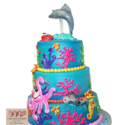 2 Tier Rainbow Birthday Cake