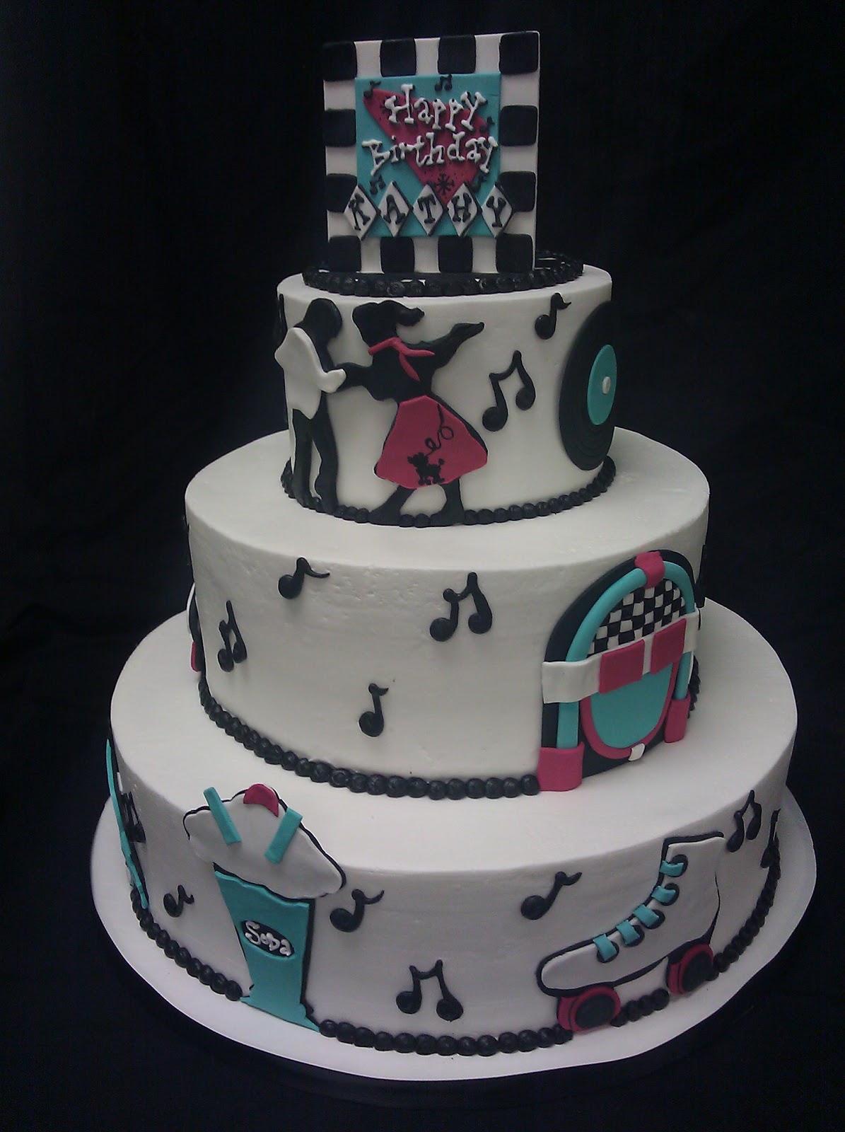 50s Theme Birthday Cake Ideas