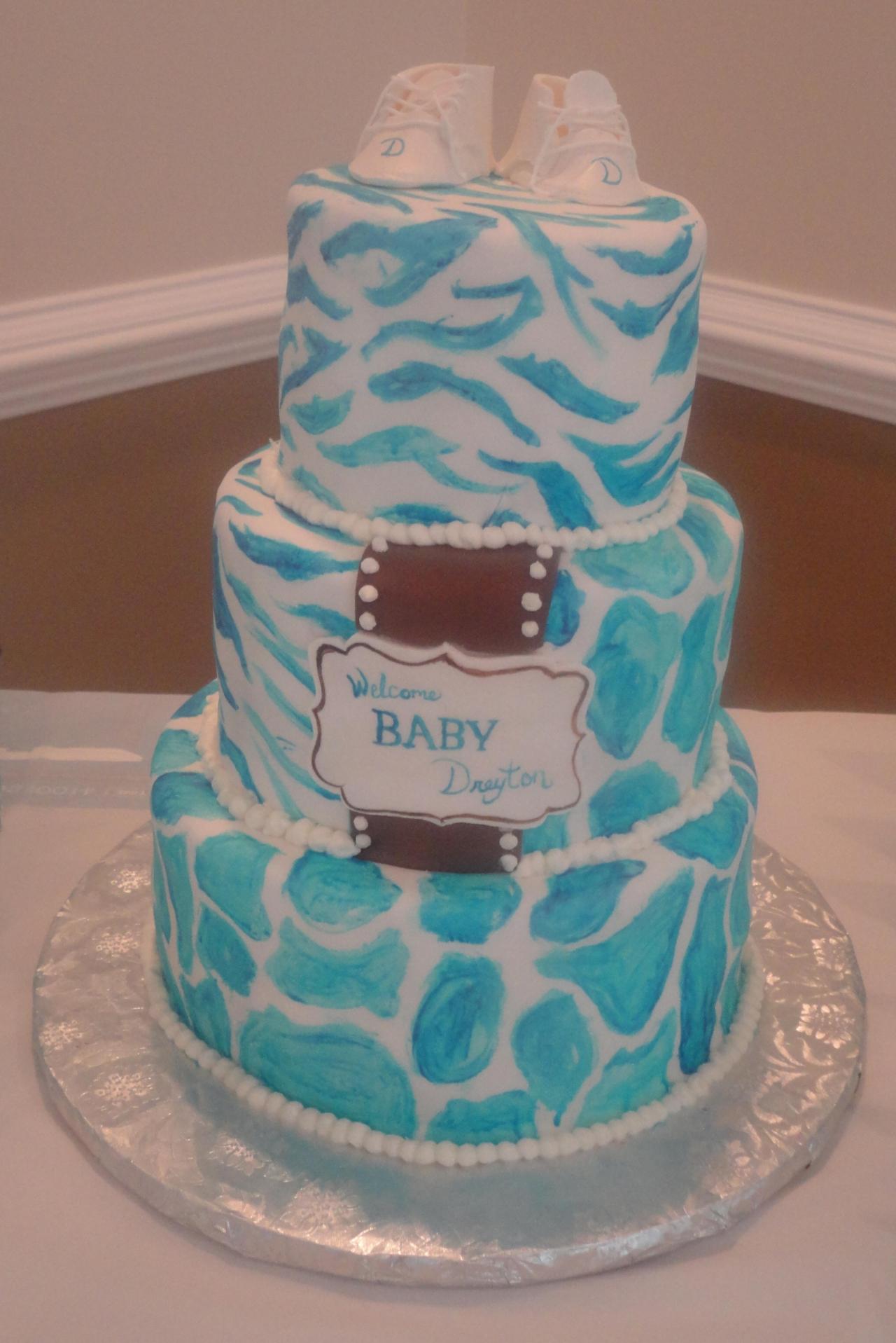 Animal Print Baby Shower Cake Animal Print Baby Shower Cake