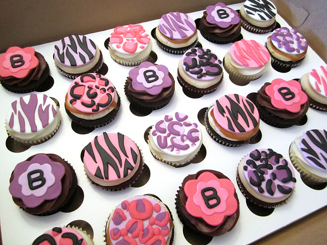 Animal Print Birthday Cupcakes
