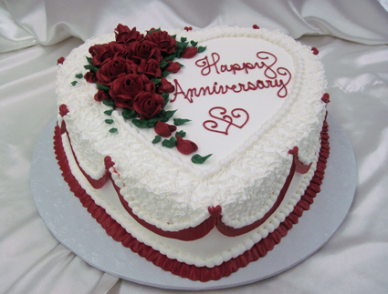 Anniversary Sheet Cakes with Hearts