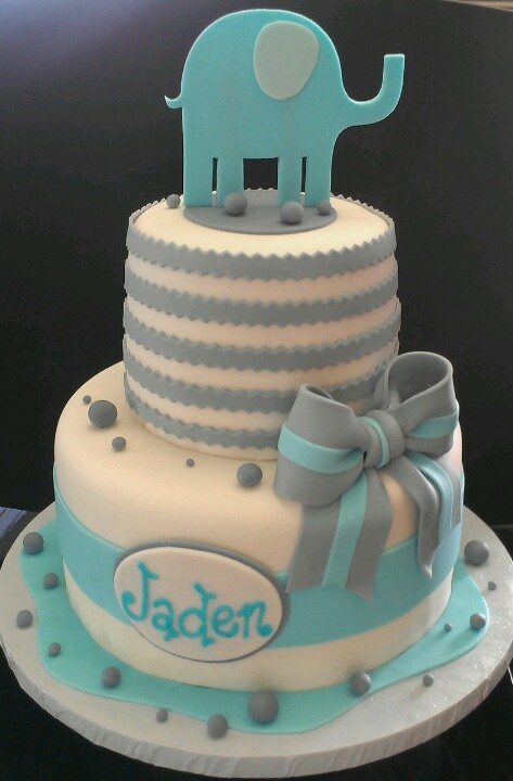 Baby Boy Shower Cakes with Elephants