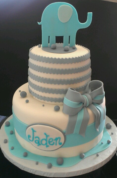 Baby Boy Shower Cakes with Elephants Baby Boy Shower Cakes with Elephants