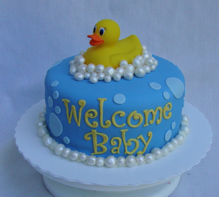 Baby Shower Cake with Rubber Duck