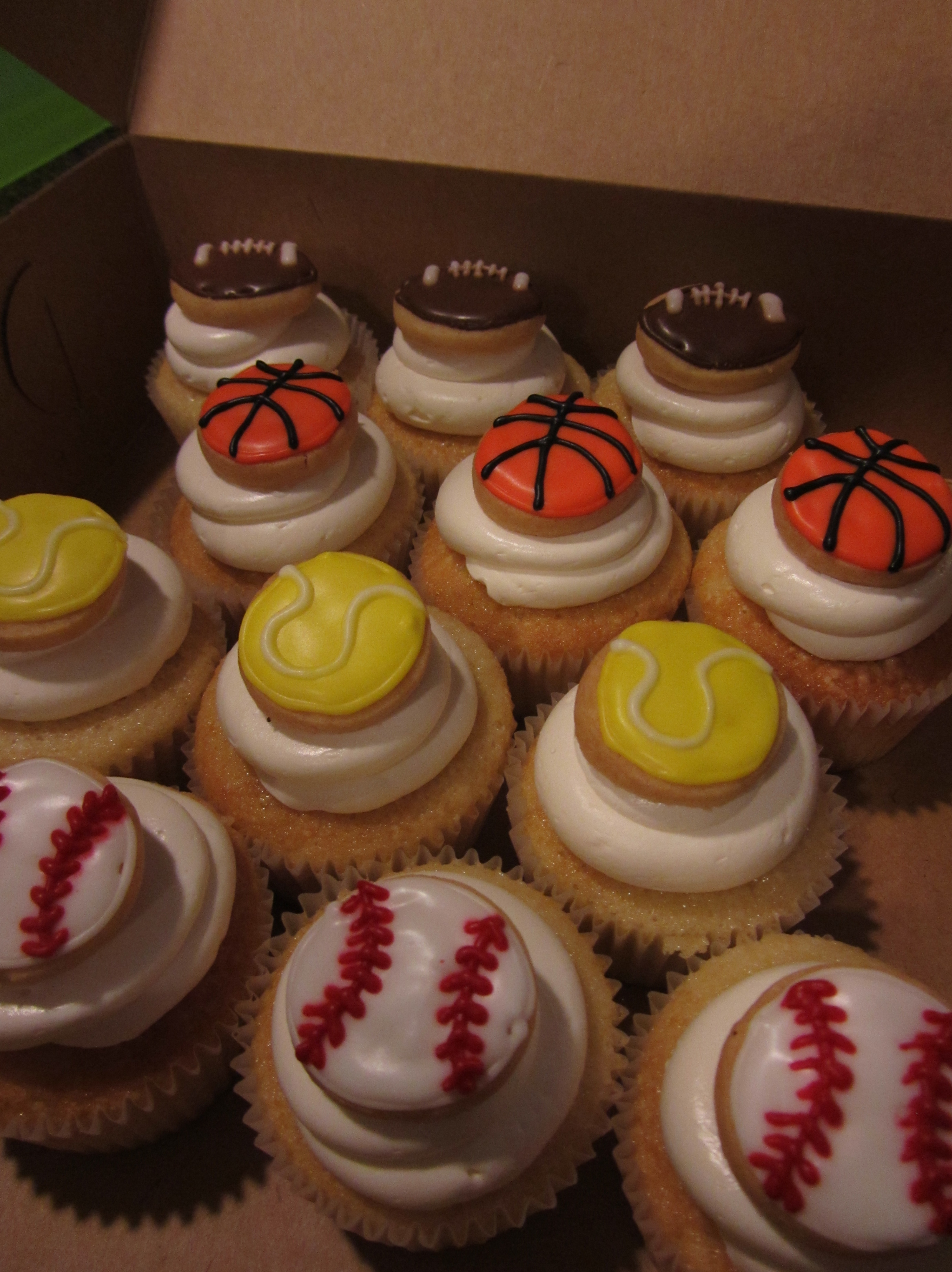 Basketball and Baseball Cupcakes