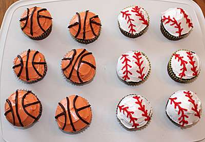 Basketball-Baseball-Cupcake Basketball-Baseball-Cupcake
