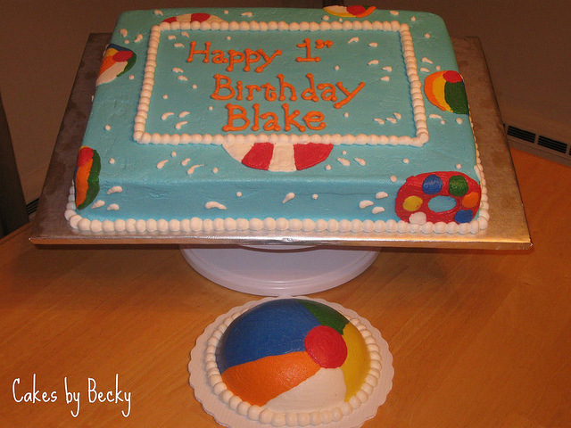Beach Ball Birthday Cake