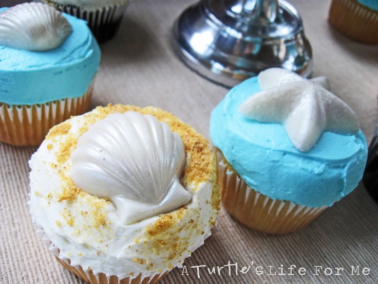 Beach Themed Wedding Shower Cupcakes