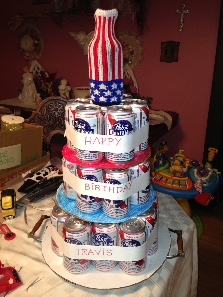 Beer Can Birthday Cake