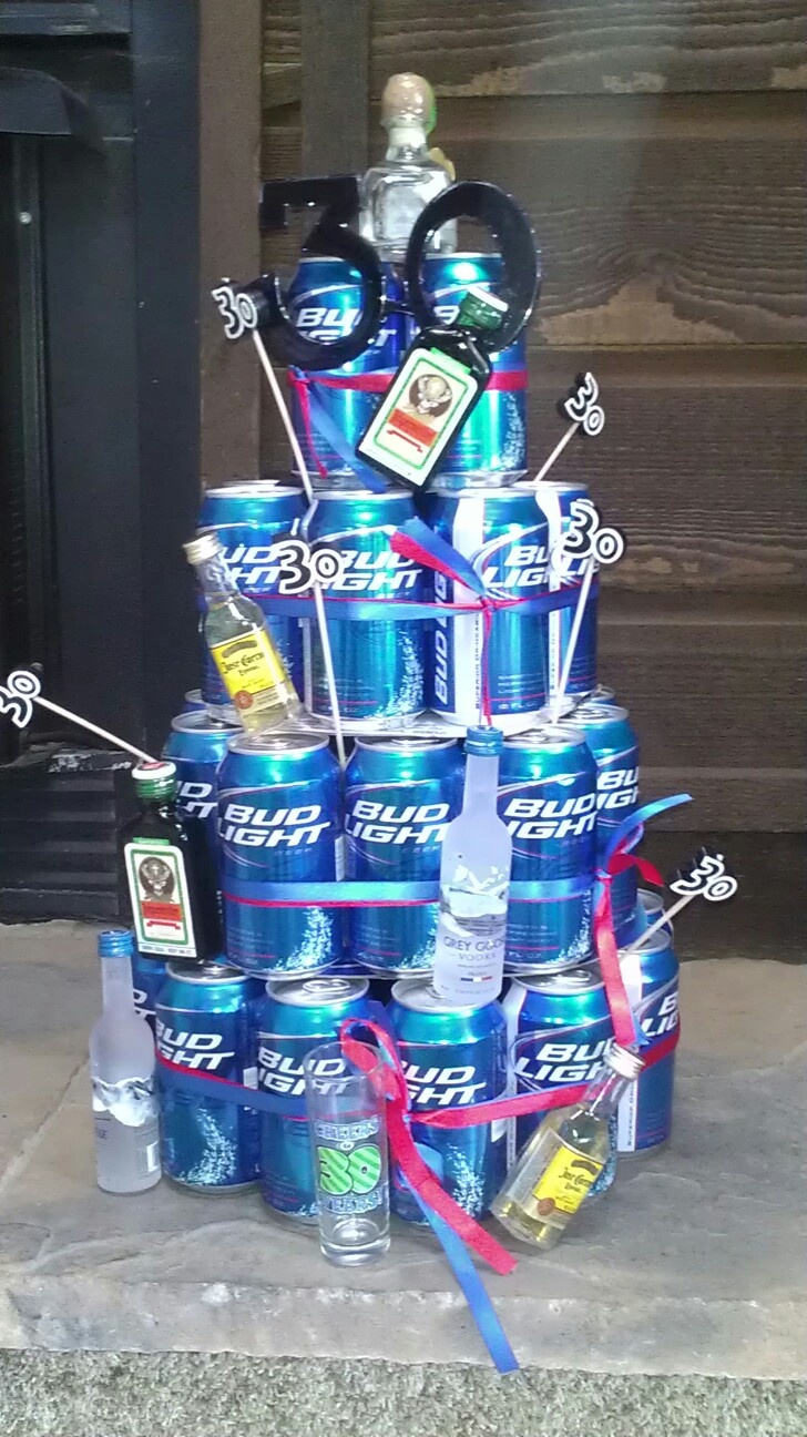 Birthday Cake Out of Beer Cans