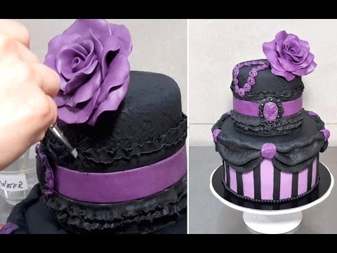 Black and Purple Wedding Cake Ideas