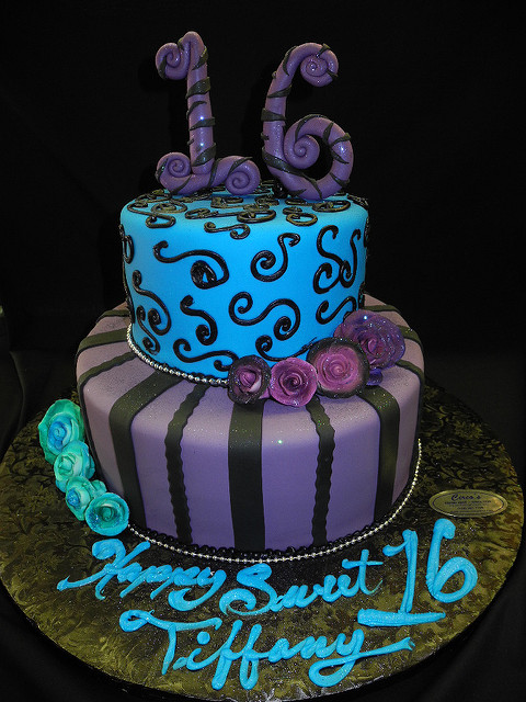 Blue and Purple Sweet 16 Cakes