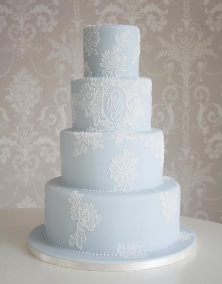 Blue and White Wedding Cake Blue and White Wedding Cake
