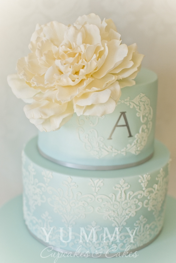 Blue Lace Wedding Cake