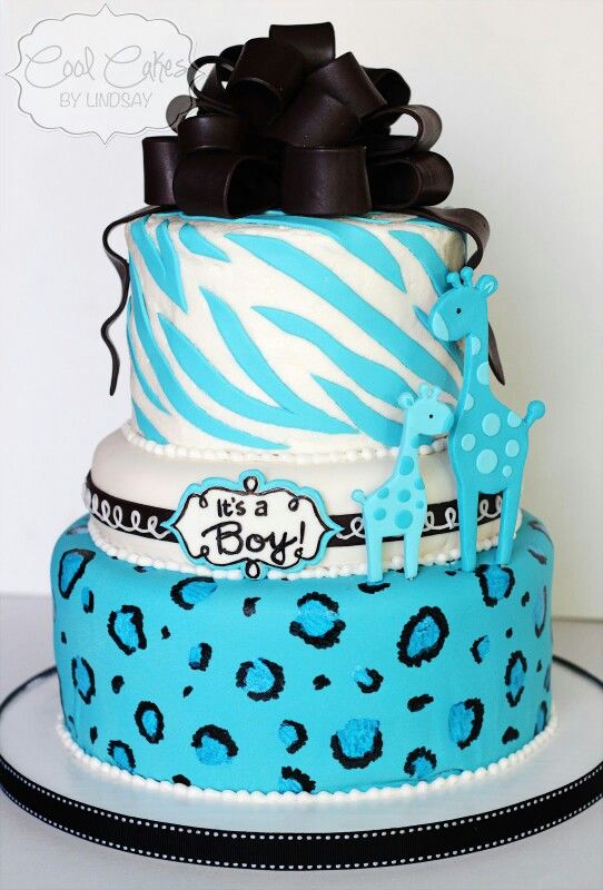 10 Photos of Baby Blue Cheetah Cakes 10 Photos of Baby Blue Cheetah Cakes