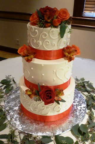 Brown and Burnt Orange Wedding Cakes Brown and Burnt Orange Wedding Cakes