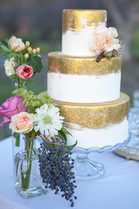 Brushed Gold Wedding Cake