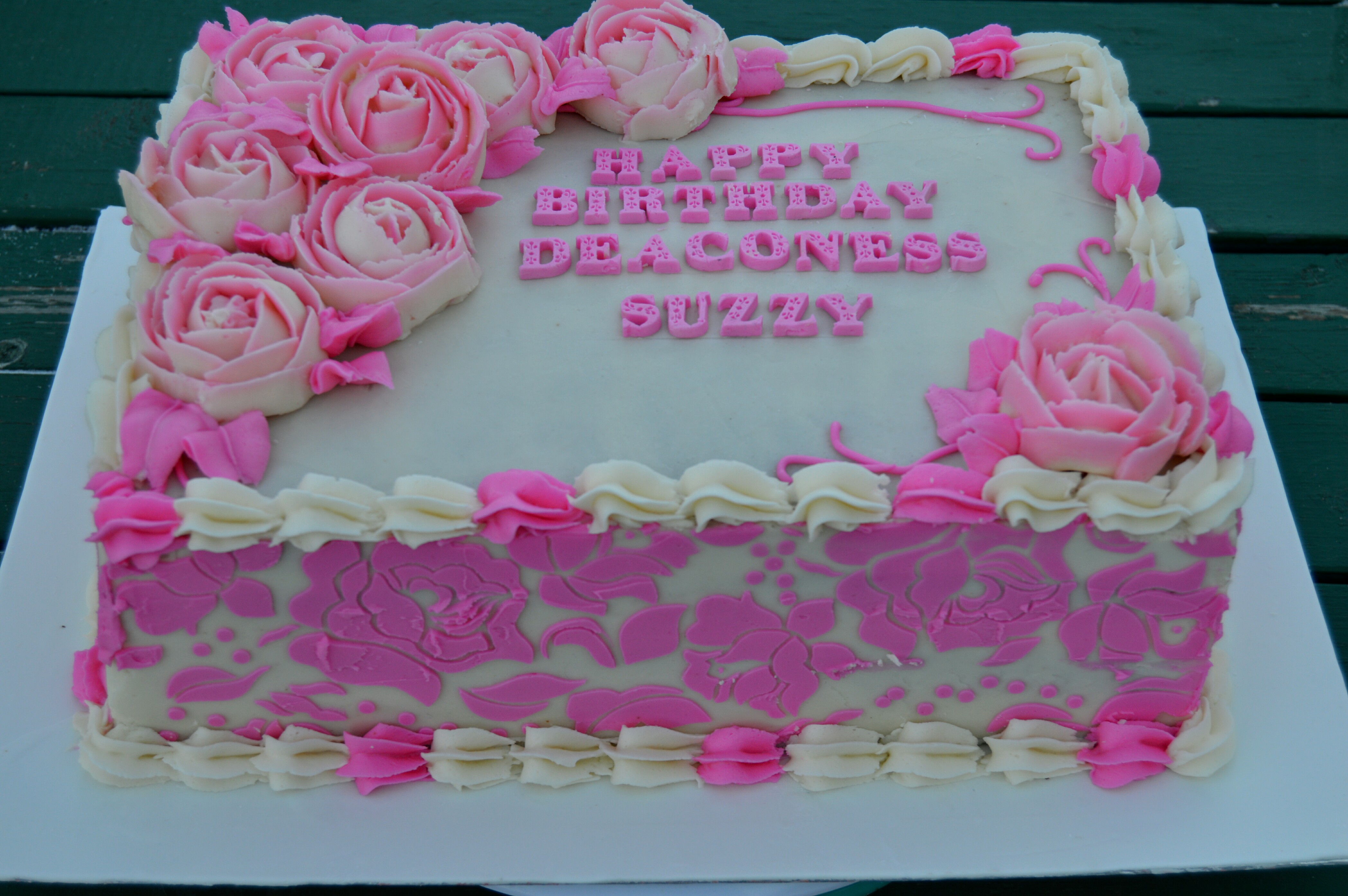 7 Photos of Pink Buttercream Rose Sheet Cakes 7 Photos of Pink Buttercream Rose Sheet Cakes