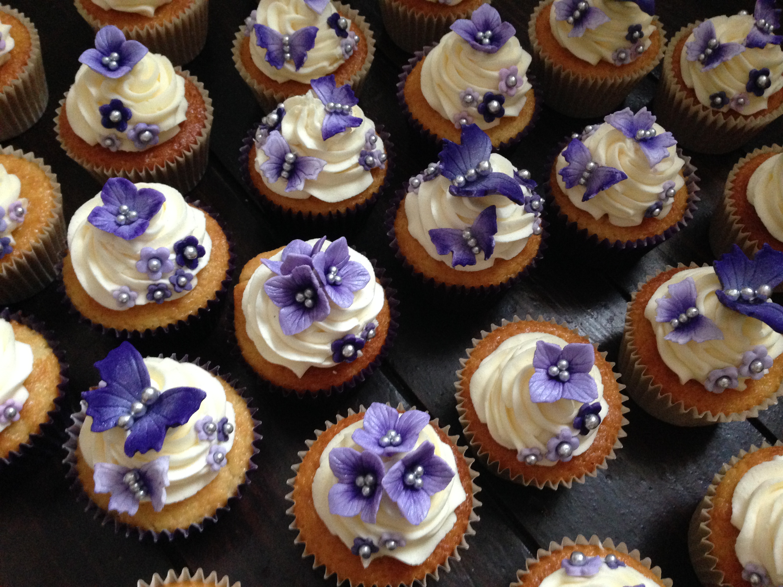Butterfly and Flower Cupcakes