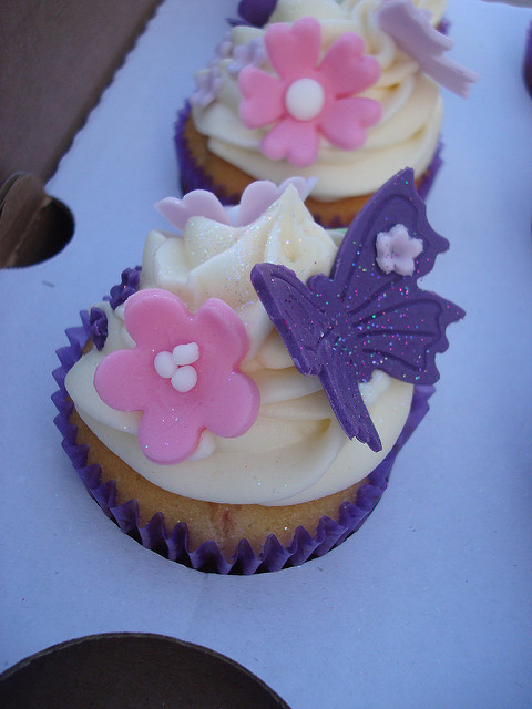 Butterfly and Flower Cupcakes