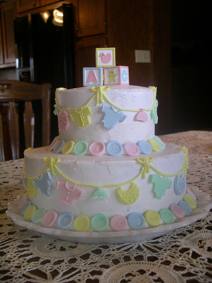 Button Baby Shower Cake