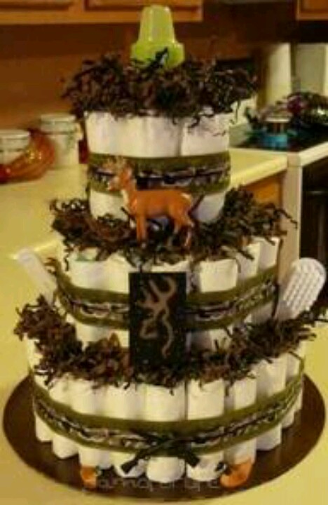 Camo Baby Shower Diaper Cake