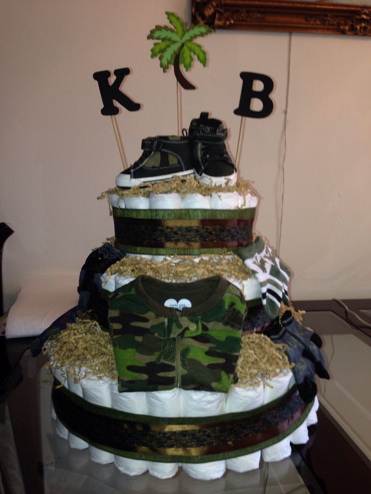 Camo Baby Shower Diaper Cake Camo Baby Shower Diaper Cake