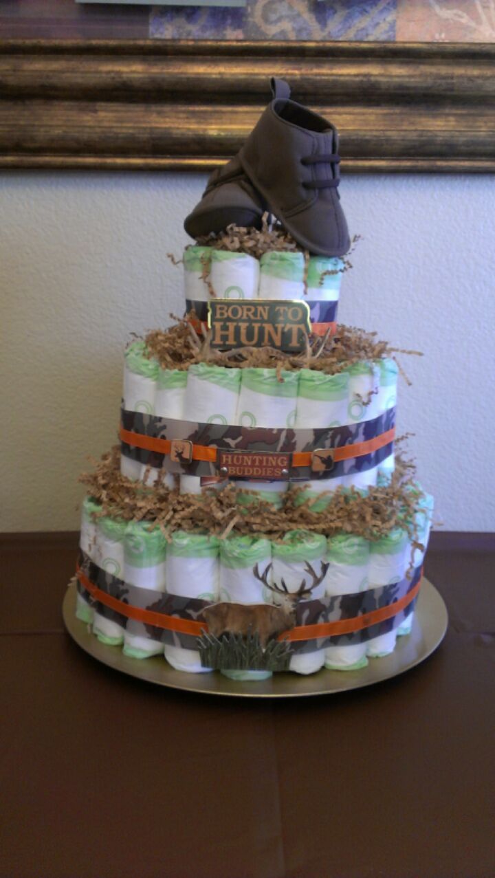 Camo Baby Shower Diaper Cake Camo Baby Shower Diaper Cake