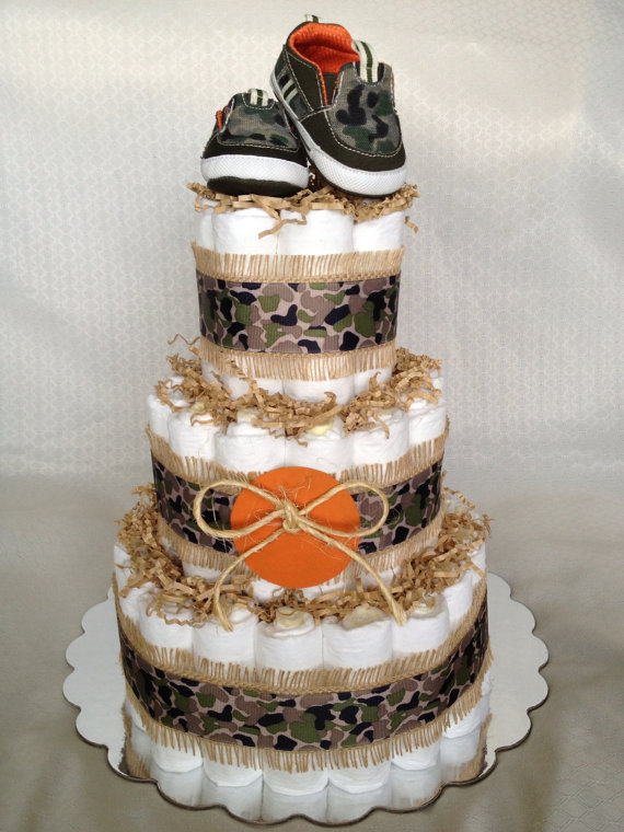 Camo for Baby Shower Diaper Cake Camo for Baby Shower Diaper Cake
