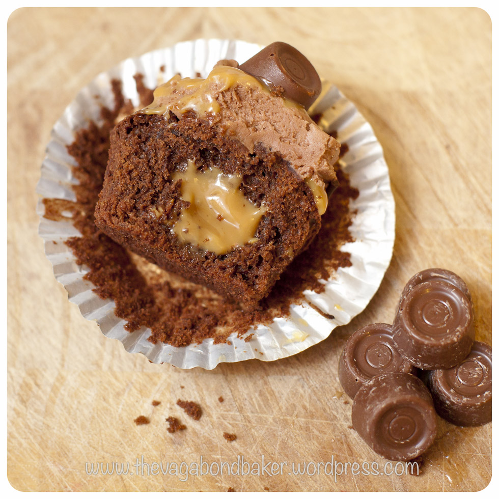 Caramel Filled Brownie Cupcakes