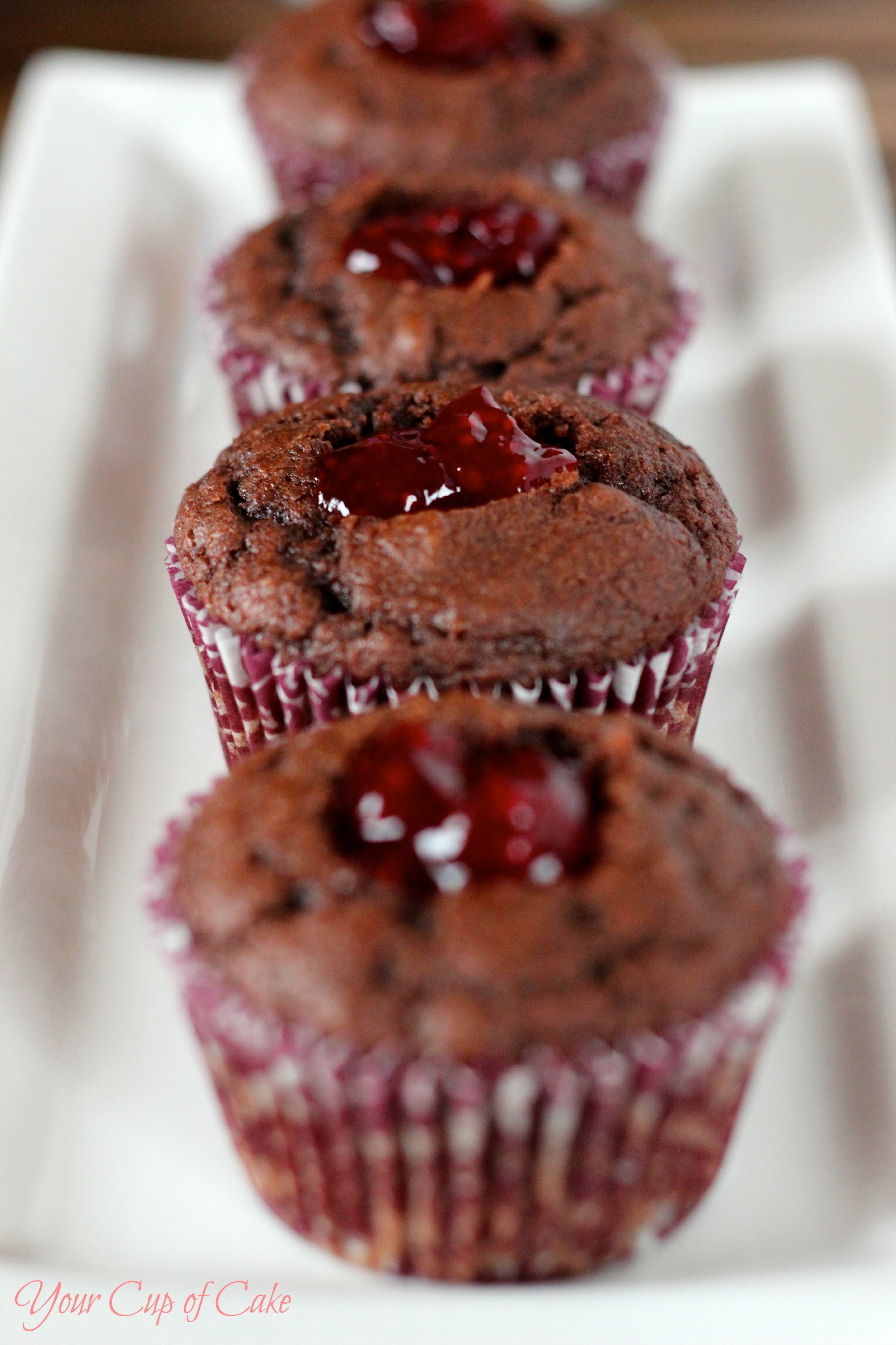 Chocolate Cupcakes with Raspberry Filling