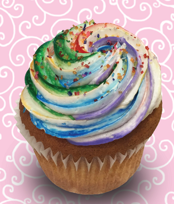 Colored Cupcakes with Filling