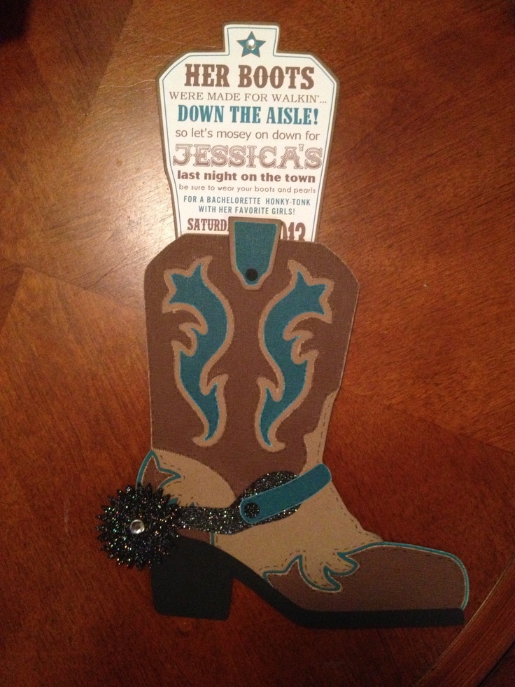 Cowgirl Boots Bachelorette Party Invites